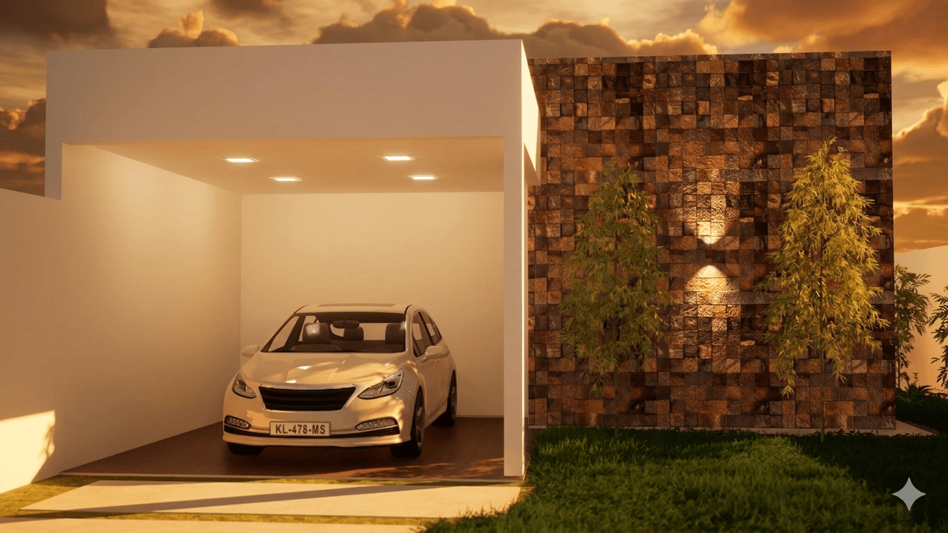 P041 - Projeto Casa Térrea Popular 2 Quartos com Garagem – 71m² — foto 1